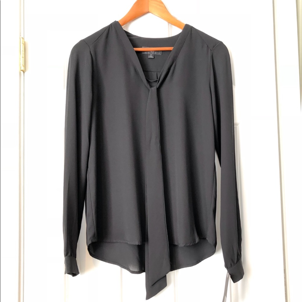 Black Neck Tie Blouse by Mossimo